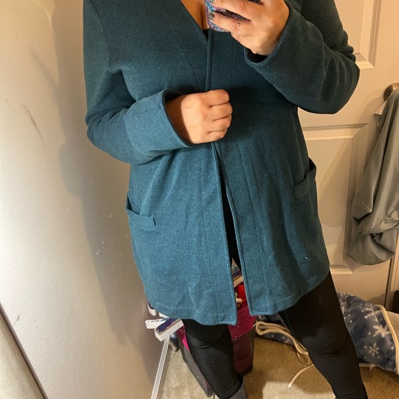 COPY - DARK MUTED AQUA BLUE CARDIGAN SWEATER OPEN FRONT CHARLOTTE HORNETS XL LO… - Picture 8 of 12
